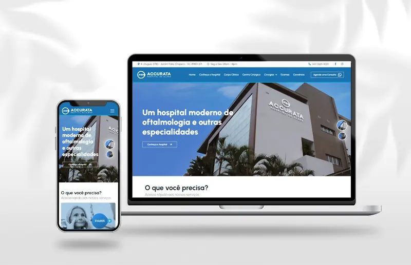 Site Accurata Hospital criado pela Ciao Digital Chapecó