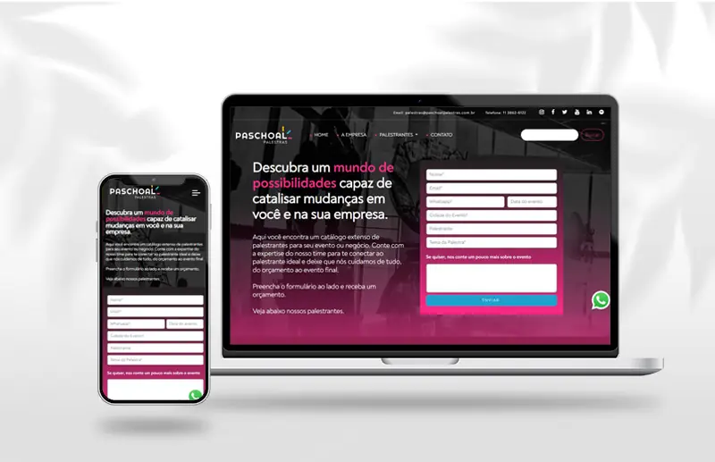 Site Paschoal Palestras criado pela Ciao Digital Chapecó