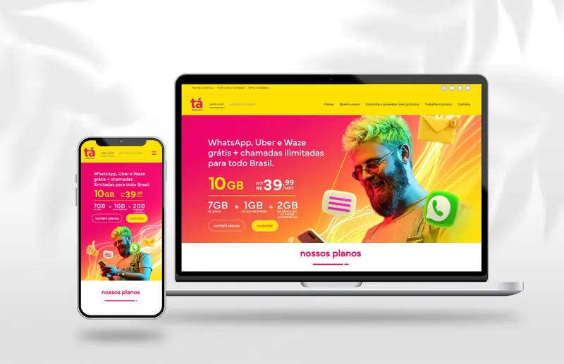Site tá telecom criado pela Ciao Digital Chapecó